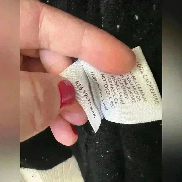 White + Warren Women’s Size Black Cashmere Shawl Collar Open Sweater Cardigan m - Picture 3 of 8